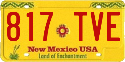 NM license plate 817TVE