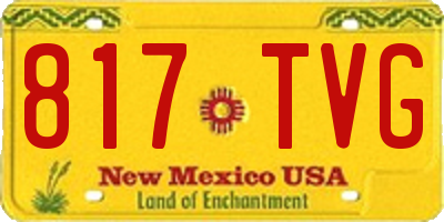 NM license plate 817TVG