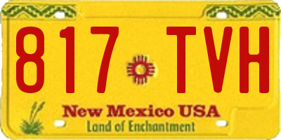 NM license plate 817TVH