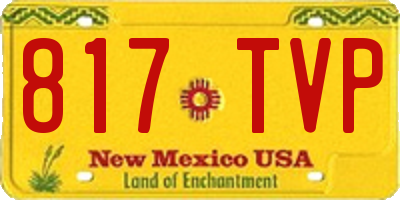NM license plate 817TVP
