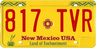 NM license plate 817TVR