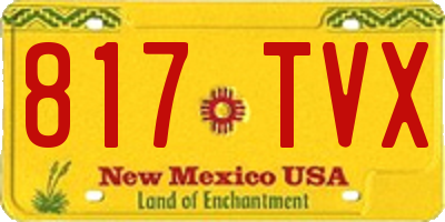 NM license plate 817TVX