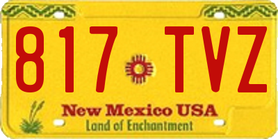 NM license plate 817TVZ