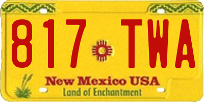 NM license plate 817TWA