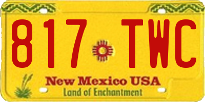 NM license plate 817TWC