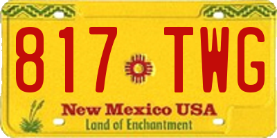 NM license plate 817TWG