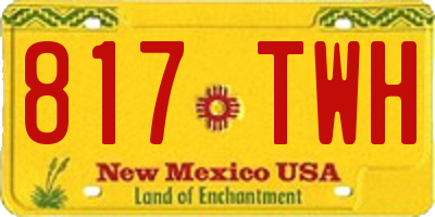 NM license plate 817TWH