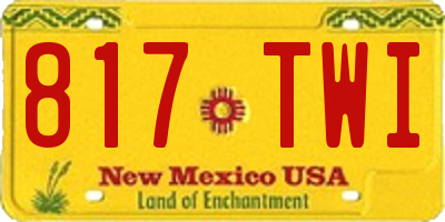 NM license plate 817TWI
