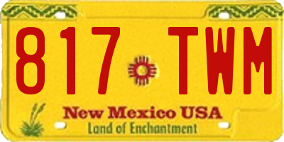 NM license plate 817TWM