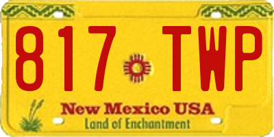 NM license plate 817TWP