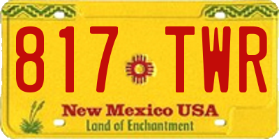 NM license plate 817TWR