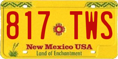NM license plate 817TWS