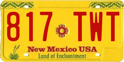 NM license plate 817TWT
