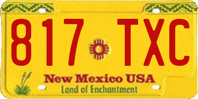 NM license plate 817TXC