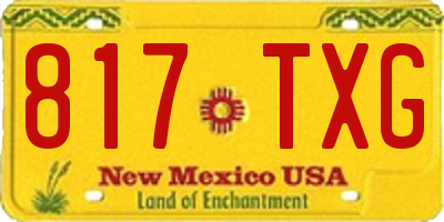 NM license plate 817TXG