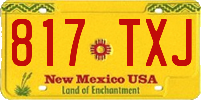NM license plate 817TXJ
