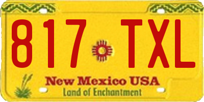 NM license plate 817TXL