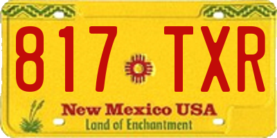 NM license plate 817TXR