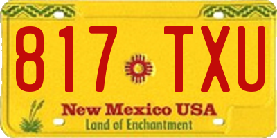 NM license plate 817TXU