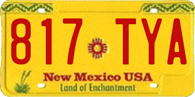 NM license plate 817TYA