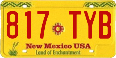 NM license plate 817TYB