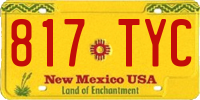 NM license plate 817TYC