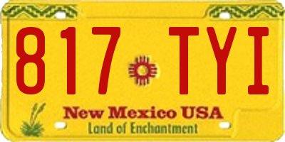 NM license plate 817TYI