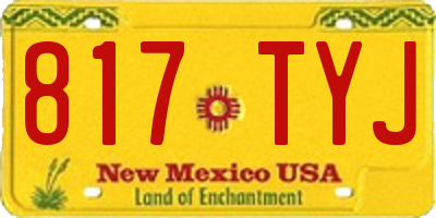 NM license plate 817TYJ