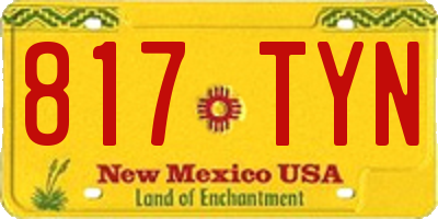 NM license plate 817TYN
