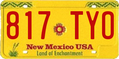 NM license plate 817TYO