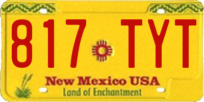 NM license plate 817TYT