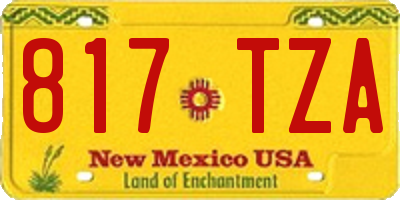 NM license plate 817TZA