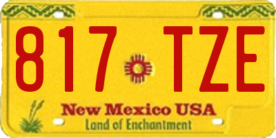 NM license plate 817TZE