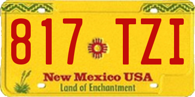 NM license plate 817TZI