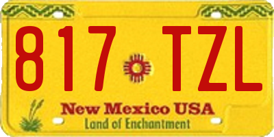 NM license plate 817TZL