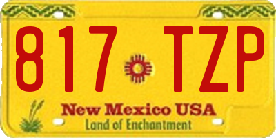 NM license plate 817TZP