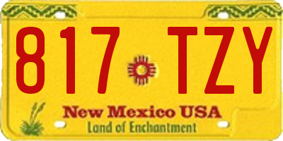 NM license plate 817TZY