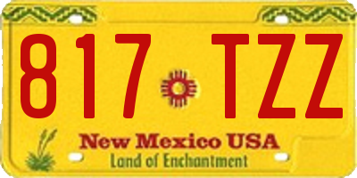 NM license plate 817TZZ