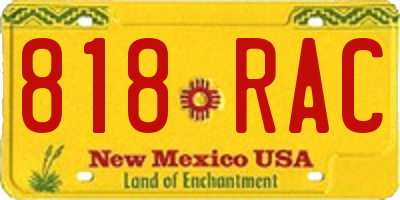 NM license plate 818RAC