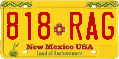 NM license plate 818RAG