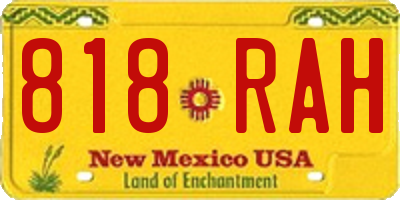 NM license plate 818RAH