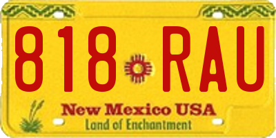 NM license plate 818RAU
