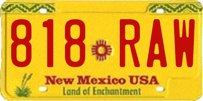NM license plate 818RAW