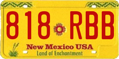 NM license plate 818RBB