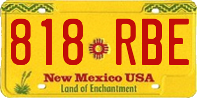 NM license plate 818RBE