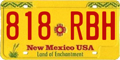 NM license plate 818RBH