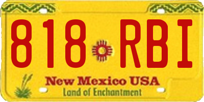 NM license plate 818RBI
