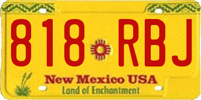 NM license plate 818RBJ