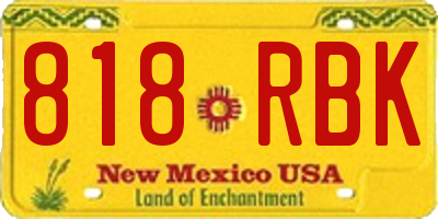 NM license plate 818RBK