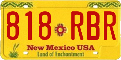 NM license plate 818RBR